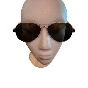 Piranha Genuine Bamboo Temple Aviator Sunglasses Gold Metal Frame 62980 Unisex